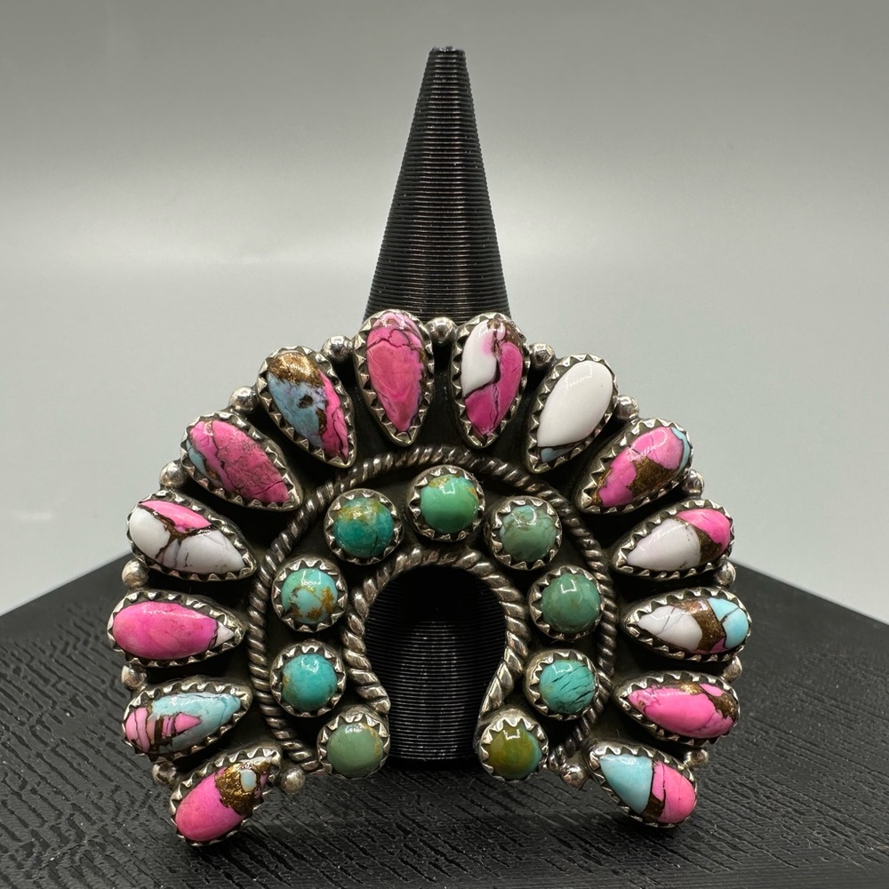🔥🔥 Cotton Candy Turquoise & Turquoise Sterling Silver 925 Handmade Naja Ring